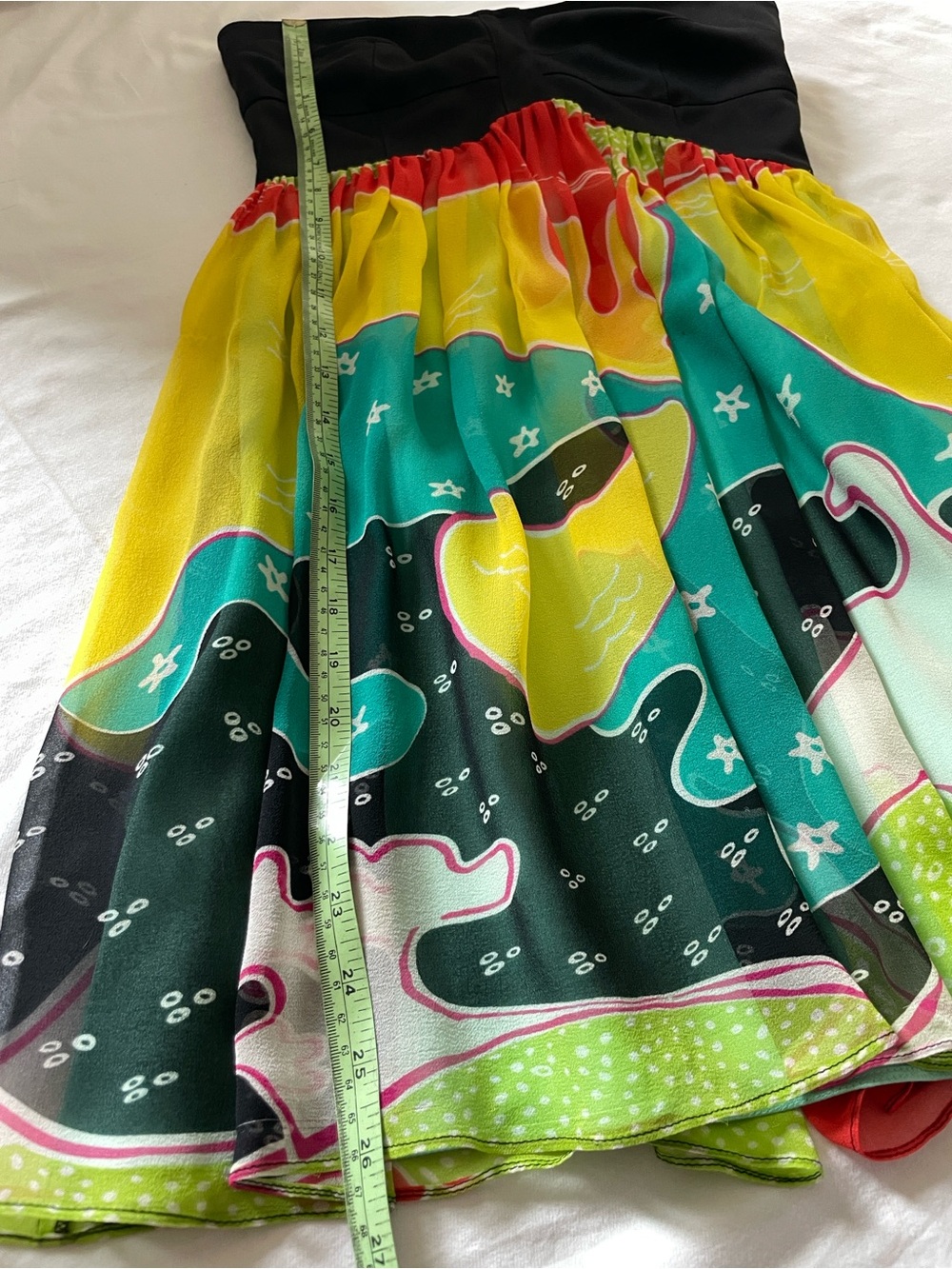 Diane von Furstenberg Silk Strapless Abstract Print Dress Size 2 - Picture 13 of 16